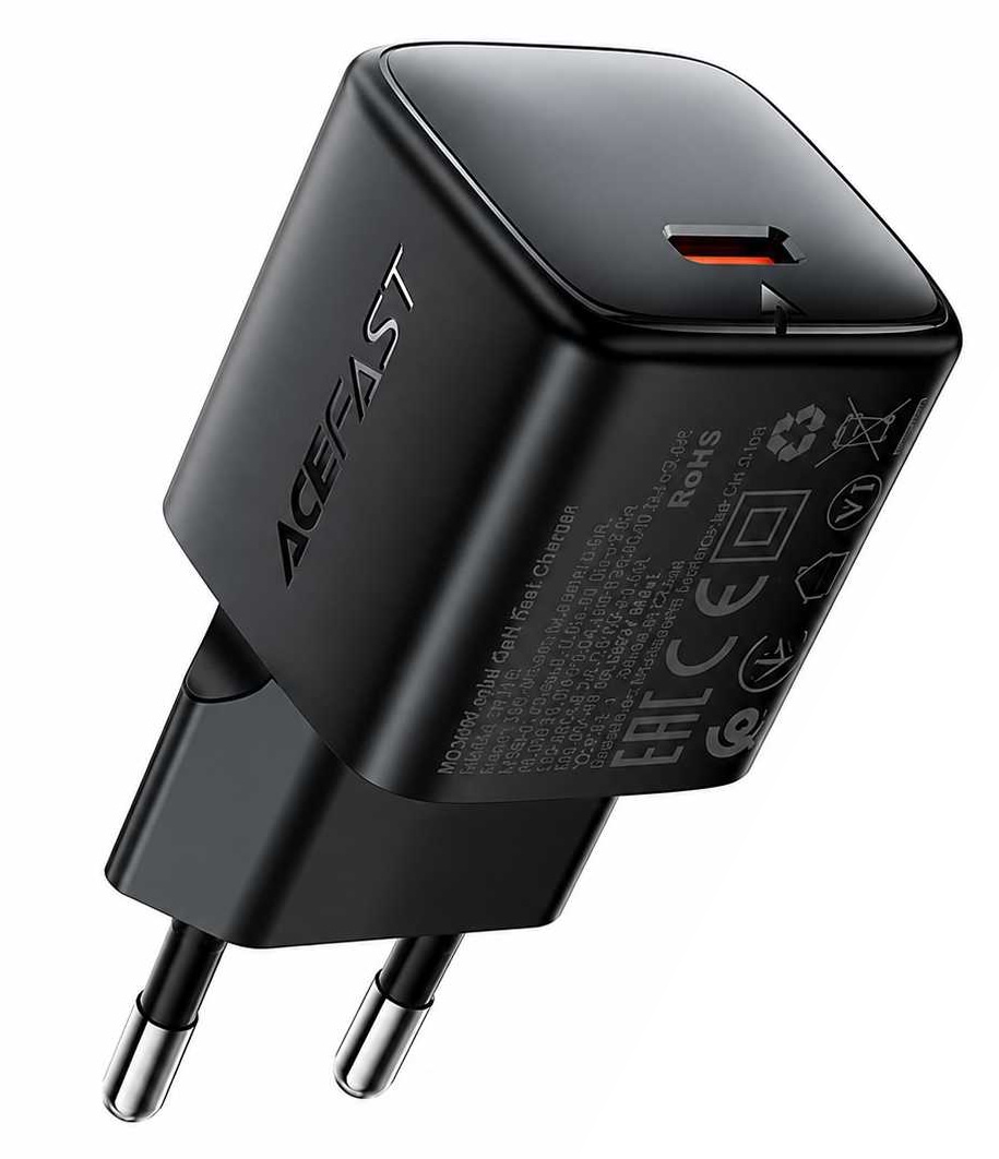 Сетевое зарядное устройство AceFast A118 PD30W mini GaN USB-C fast charger (6974316285366)